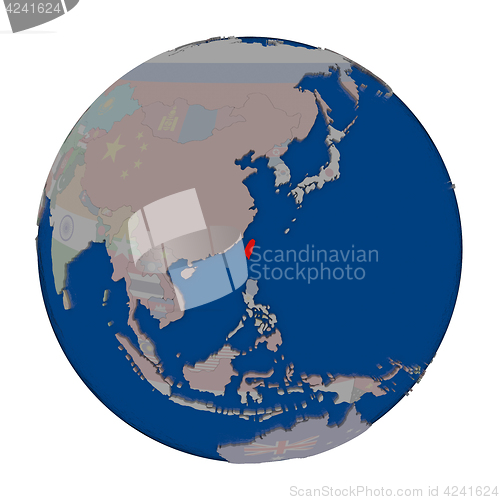 Image of Taiwan on political globe