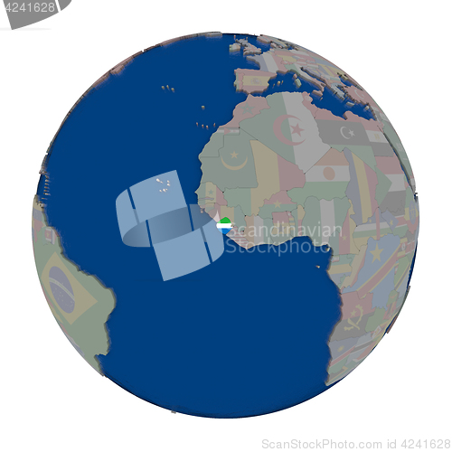 Image of Sierra Leone on political globe