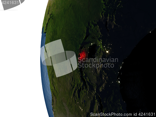 Image of Sunset over Rwanda from space