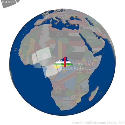 Image of Central Africa on political globe