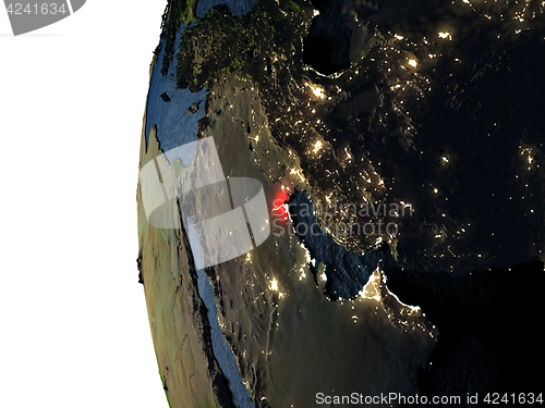 Image of Sunset over Kuwait from space