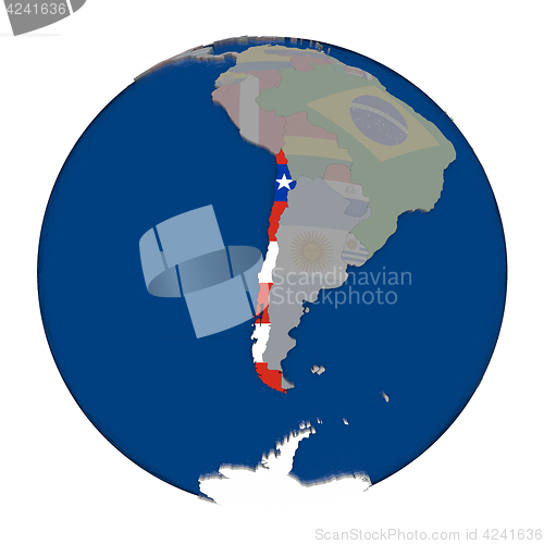 Image of Chile on political globe