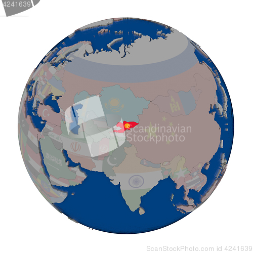Image of Kyrgyzstan on political globe