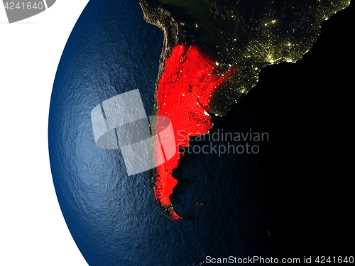 Image of Sunset over Argentina from space