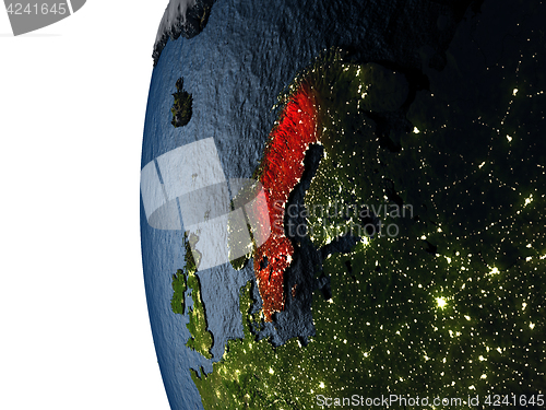 Image of Sunset over Sweden from space