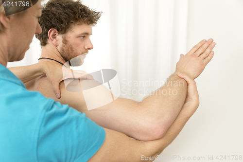 Image of young man at the physio therapy