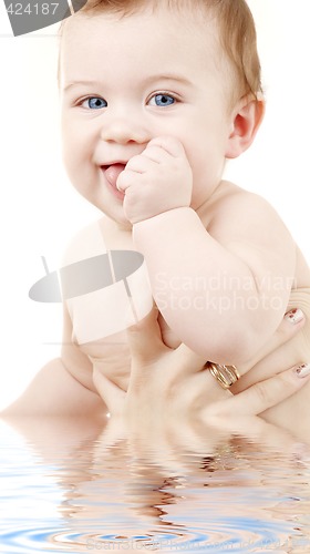 Image of clean baby boy in water