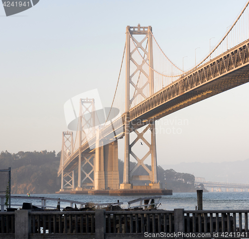 Image of Square Composition Bay Bridge San Francisco California Transport