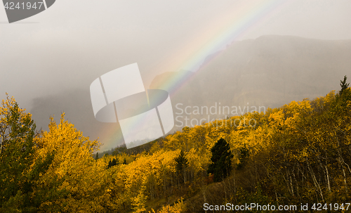 Image of Rainbow Fall Color Rocky Mountains Glacier National Park Montana