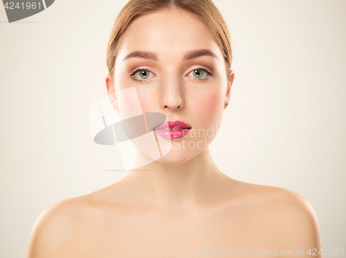 Image of Beautiful Girl face. Perfect skin