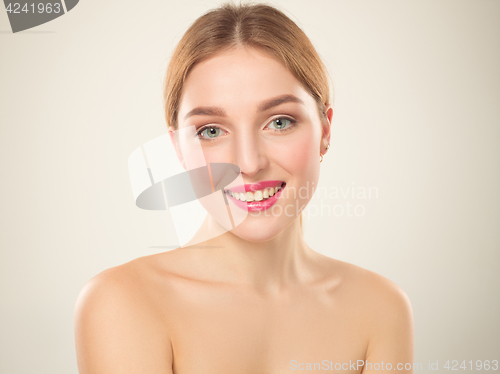 Image of Beautiful Girl face. Perfect skin