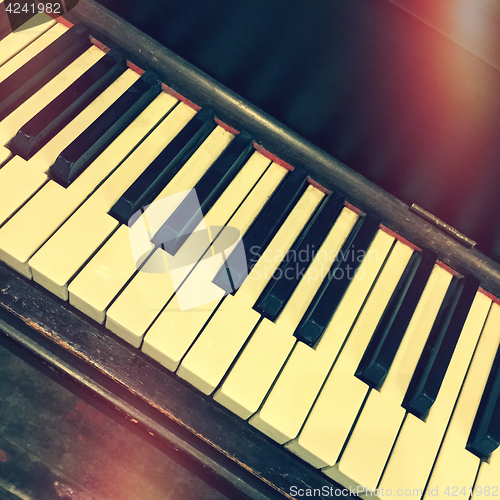 Image of Piano keys in retro light