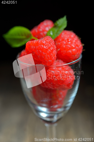 Image of Raspberries in small glass 