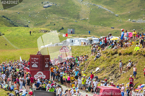 Image of  Banette Caravan in Alps - Tour de France 2015