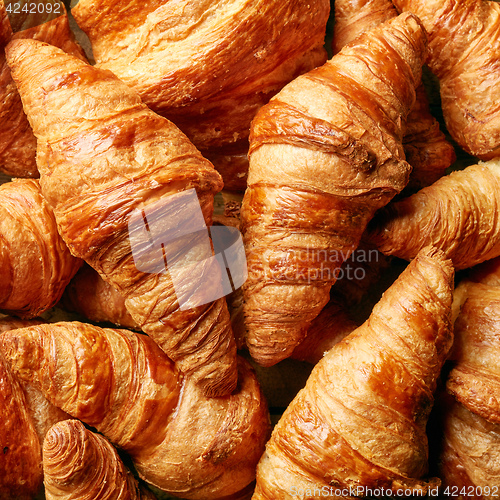 Image of freshly baked croissant background