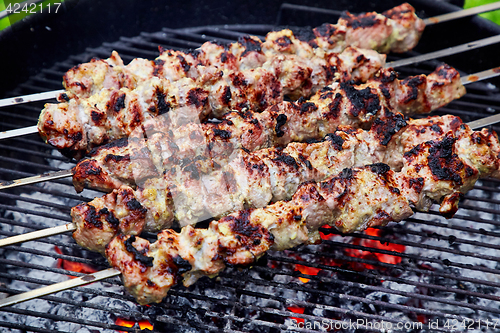 Image of meat kebab skewers