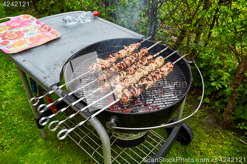 Image of meat kebab skewers