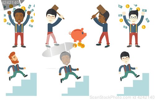Image of Vector set of illustrations with business people.