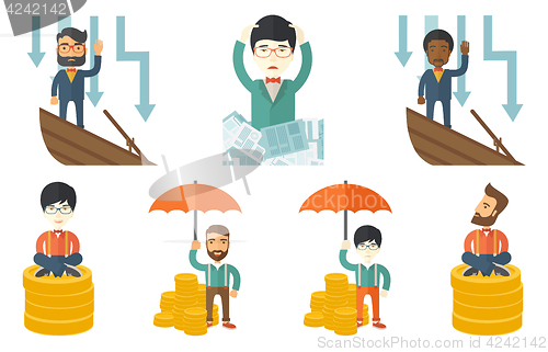 Image of Vector set of illustrations with business people.