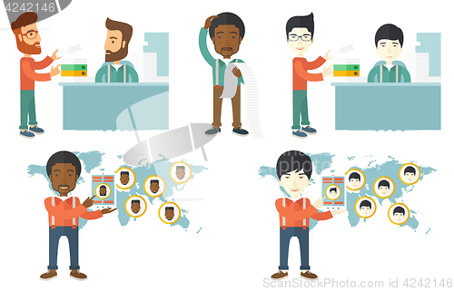 Image of Vector set of illustrations with business people.