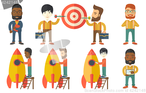 Image of Vector set of illustrations with business people.