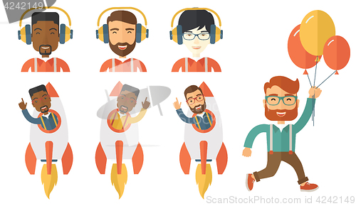 Image of Vector set of illustrations with business people.