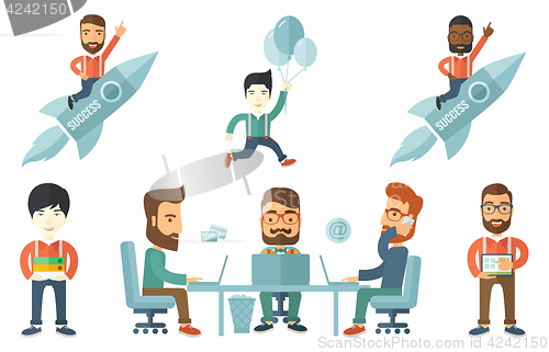 Image of Vector set of illustrations with business people.