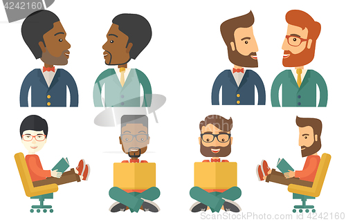 Image of Vector set of illustrations with business people.