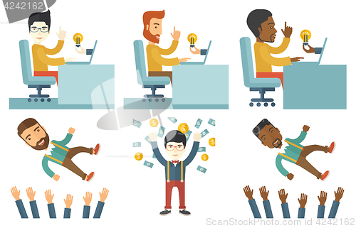 Image of Vector set of illustrations with business people.