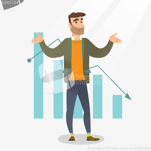 Image of Bancrupt business man vector illustration.