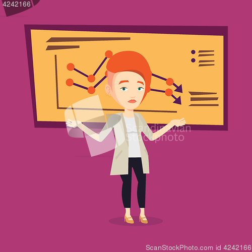 Image of Bancrupt business woman vector illustration.