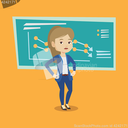 Image of Bancrupt business woman vector illustration.