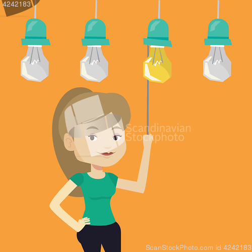 Image of Man having business idea vector illustration.