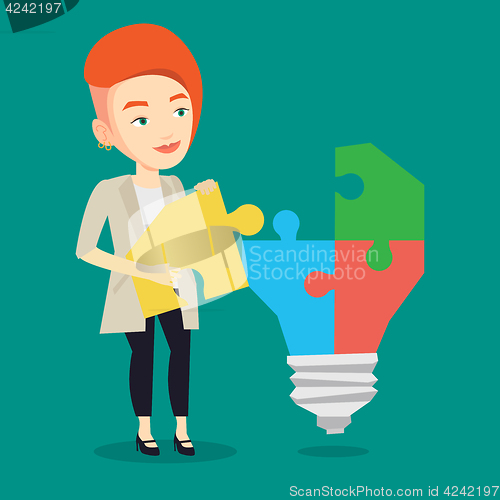 Image of Businesswoman having business idea.