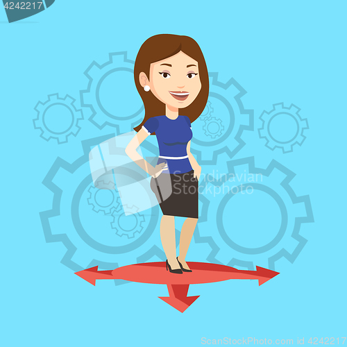 Image of Woman choosing career way vector illustration.