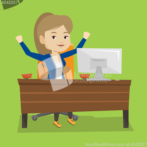 Image of Successful business woman vector illustration.