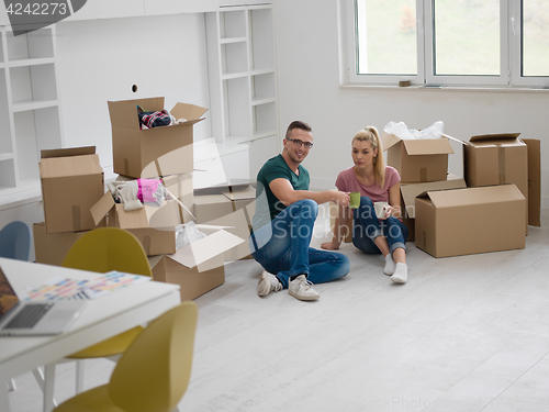Image of young couple in new house
