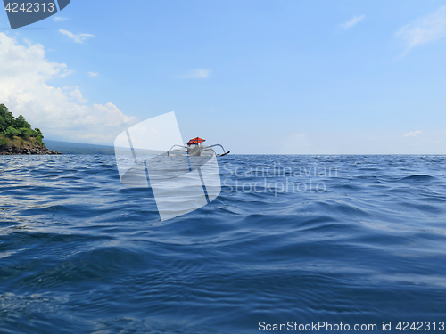 Image of Traditional fishing boats floating on the sea Bali, Indonesia