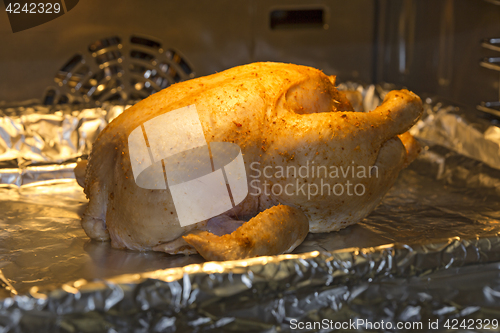 Image of Cooking delicious of roasted chicken in the oven