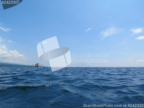 Image of Traditional fishing boats floating on the sea Bali, Indonesia