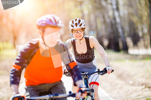 Image of Photo of cyclist with sunlight