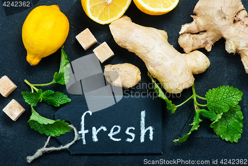 Image of fresh ingredients for tea