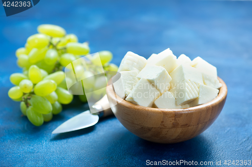 Image of cheese with grape