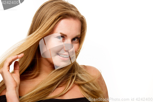 Image of Beautiful woman with long hair