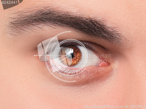 Image of The conceptual image of digital eye of a young man