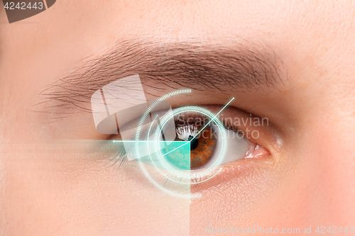 Image of The conceptual image of digital eye of a young man