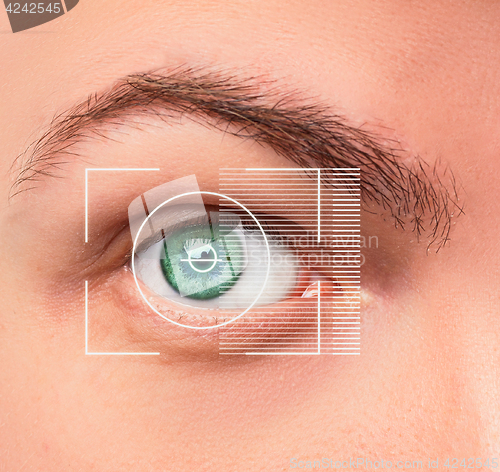 Image of The conceptual image of digital eye of a young man