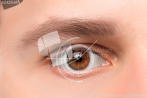 Image of The conceptual image of digital eye of a young man