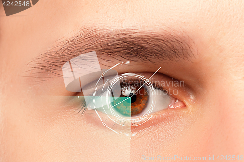 Image of The conceptual image of digital eye of a young man