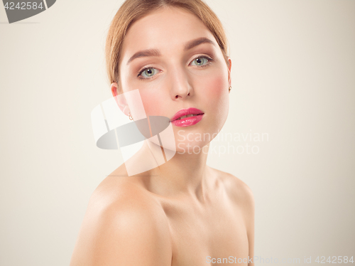 Image of Beautiful Girl face. Perfect skin